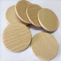 30 packs 3 8cm natural raw wood color non-porous Beech round wood chips solid wood handmade childrens diy painting wood chips