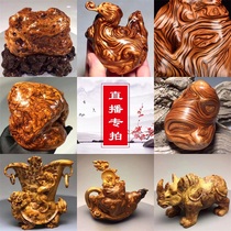Taobao live special shot Taihang Cypress root carving ornaments handlebar wooden carving crafts