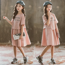  Fat girl loose Western style dress concealing meat and showing thin 2021 summer new big boy Korean casual plus size skirt