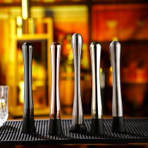 High quality stainless steel ice stick solid wood ice hammer cocktail pounded popsicle bartender stick masher Lemon Press mint leaves