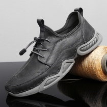 Huili mens shoes leather shoes a pedal outdoor casual shoes fashion trend sports shoes non-slip soft soles travel shoes