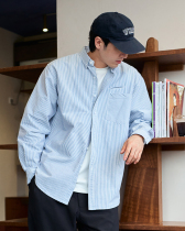 Spot TANOXI STREAK SHIRT S011 casual profile striped long sleeve SHIRT