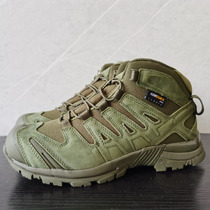 Foreign trade original single army fan outdoor tactical boots mens mid-top non-slip wear-resistant hiking shoes cowhide hiking boots desert shoes