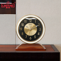 Lisheng light luxury clock solid wood mute living room table ornaments table clock desktop bedroom creative clock quartz clock