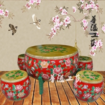 Creative combination set furniture small apartment Chinese color painting drum coffee table living room solid wood modern kung fu coffee table simple