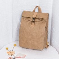 2021 autumn and winter washable Kraft paper backpack outdoor casual waterproof canvas large capacity shoulder schoolbag