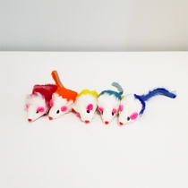 Color rabbit fur mouse toy simulation plush feather mouse mini amuse cat toy rustling