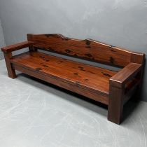Old boat wood sofa Living room solid wood trio of old wood logs New Chinese living room antique outdoor outdoor seat