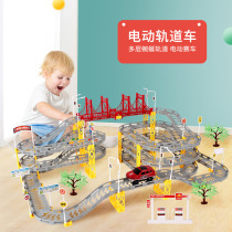 Multi-storey mountain track track childrens toy track sliding charging car Electric Boy puzzle