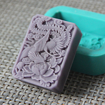 Southeast workshop DIY handmade soap soap oil soap silicone mold rectangular Fengming spring Phoenix decorative mold