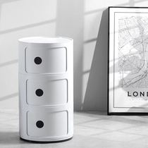 Mini small ins lockers Nordic round Nordic bedside table modern bedroom minimalist storage cabinet plastic