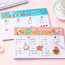 Cute Mite Meow one week plan this creative small fresh girl heart desktop memo schedule plan