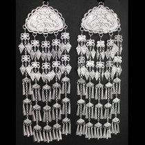 Hunan Xiangxi Miao shawl silver earrings Tassel wild earrings Fashion jewelry Thin face fashion earrings