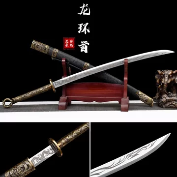 漢環首曲刃クランク片手刀 古兵器 武具　刀装具　日本刀　模造刀 居合刀 漢環首埋鞘片手直刀 古兵器 武具 刀装具 日本刀 模造