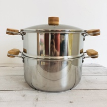 304 out of Korea 3-4 people thick 24 compound soup pot bamboo wood insulation handle gas induction cooker stainless steel steamer