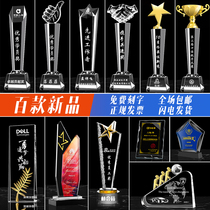 Crystal Trophy medals customized thumb lettering creative annual meeting staff Teachers Day Commendation Commemorative Medal