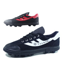 Double star sports shoes wear-resistant breathable short nails canvas football shoes low-top non-slip rubber soles mens shoes grass