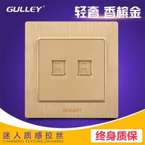  Type 86 two-bit dual-port network cable socket panel two-bit fiber optic broadband socket dual computer socket switch panel