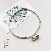 Seeking original s925 Sterling Silver Bell anklet will ring Lotus good luck and again safely transfer girlfriends gifts
