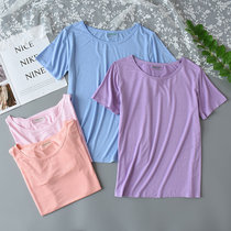 Pajamas woman Xia Bingsi Modal short-sleeved tops single piece of housewear large size loose pull-over thin T-shirt sleeps
