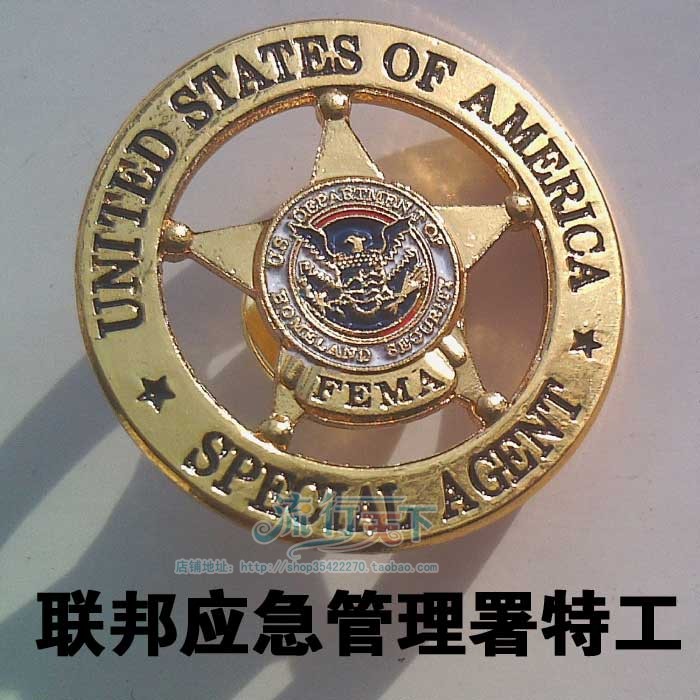 U.S. FEMA Agent Metal Badge Badge Identification Badge Small Metal Badge