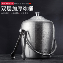 Ice bucket cold commercial thickened stainless steel double champagne bucket Red wine cold beer ice bucket ktv bar