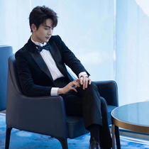 Host performance group clothes suit suit suit suit men tuxedo tastado green fruit collar groom best man wedding dress