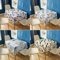 Tablecloth Waterproof and oil-proof leave-in ins wind Nordic net Red household rectangular dining table tablecloth Tea table cloth pvc table mat