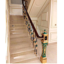 Kuncheng custom stairs 009 Indoor whole stairs Villa building Loft duplex stairs Jump floor oblique beam rotating ladder