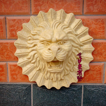 Sandstone lion head fountain Water feature spout landscape decoration fountain Lion head running water sandstone sculpture
