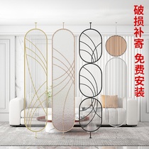 Changhong glass screen partition living room simple modern light luxury stainless steel iron entry entrance barrier wall