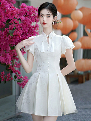 taobao agent Dress, skirt, summer clothing, cheongsam, small princess costume, mini-skirt, Chinese style, suitable for teen, 2023