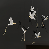 Shopping mall charm simulation white hummingbird venue decoration props flying wings resin ornaments bird crafts creativity