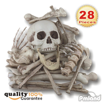 Halloween Ghost Festival Bar Haunted House Secret Room Decoration Props Horror Tricky Human Skull Bone Fragment Skeleton Bag