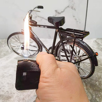 Black 28 bars vintage self-propelled bicycle briefcase model collection decoration gift lighter props customization