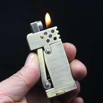Metal bronze trench special-shaped machine side pressure one-key ignition Vintage Vintage Vintage nostalgic kerosene windproof lighter