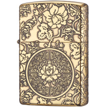 Leader brand business rich peony kerosene lighter etching process metal brass grinding wheel open fire cigarette lighter