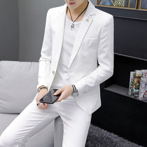 Rich bird new suit suit mens coat Korean version of the trend white three-piece set autumn casual small suit men