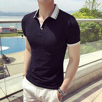 Rich bird summer thin solid color polo shirt mens high-end lapel short-sleeved t-shirt business casual half-sleeve top men