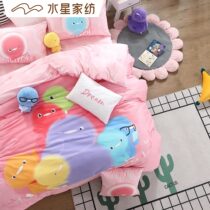  Mercury home textile cotton antibacterial three or four-piece set childrens cotton kit cartoon quilt cover chicken rainbow bedding