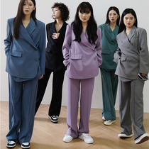 ONI Ouni Korean version of autumn pendant pants women high waist loose professional 2021 New straight suit pants 2473