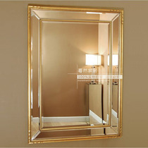 Square mirror American antique bathroom entrance mirror Decorative mirror Bathroom wall mirror Vanity mirror European classical M609