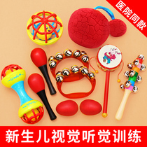 Sand hammer baby musical instrument Red rattles can bite small sand eggs Baby early education grip listening follow-up training toy