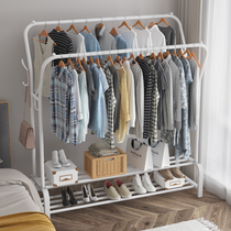 Coat rack Floor hanger cabinet simple double rod hanger Bedroom household clothes bag storage Simple and modern