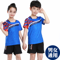 Summer quick-drying childrens table tennis badminton suit sports set Boys Girls round neck short sleeve t-shirt half sleeve