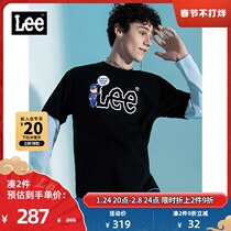 Lee store with 21 autumn new comfortable round neck multicolor men's short sleeve T-shirt trend LMT0013954DR