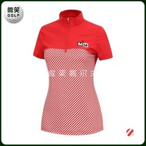 Special 2021 summer new Korean golf suit WOMENs half-pull chain pattern short-sleeved T-shirt GOLF