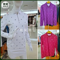 Special 2020 autumn new Korean golf suit womens half chain print long sleeve T-shirt GOLF