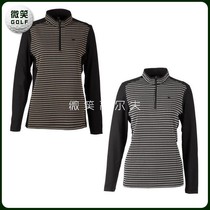 Special 2021 spring new Korean golf suit WOMENs half-chain plaid long-sleeved T-shirt GOLF