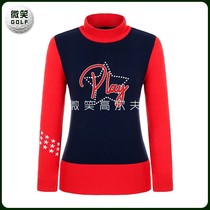 Special 2020 winter new Korean golf suit WOMENs PIN * high neck pullover sweater GOLF
